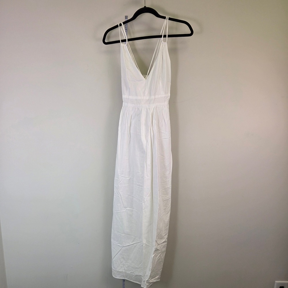 Vila Viholly V-Neck Ankle Dress Snow White Double Strap Maxi 14085541 Size 40